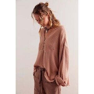 Free People We The Free Easy Sunday Pullover Shirt Tunic Top Oversized M 278319